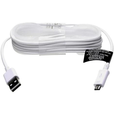 Câble De Charge Micro USB Samsung ECBDU4EWE 1.50 M Blanc - Blanc 2 Câble De Charge Micro USB Samsung ECBDU4EWE 1.50 M Blanc - Blanc – Image 2