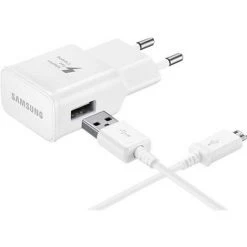 Chargeur Pour Téléphone Portable Samsung EP-TA20EWEUGWW Avec Fonction De Charge Rapide, Micro USB Blanc - Blanc